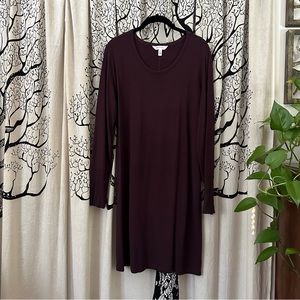 ATHLETA Oxblood Crossover Sweatshirt Dress Like New